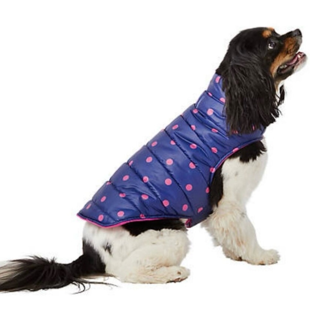 Dog Puffer Jacket with Polka Dots by Top Paw NWT